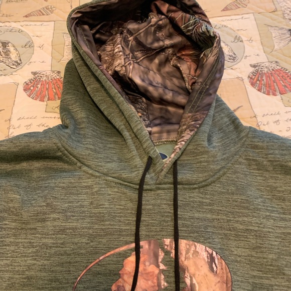 Mossy Oak Hooded Sweatshirt Heather Green NWT Men’s 2X - Picture 2 of 3